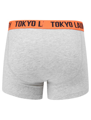 Brightlingsea 2 (2 Pack) Striped Boxer Shorts Set In Emberglow Orange / Grey Marl - Tokyo Laundry