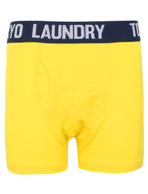 Boys Brights (2 Pack) Boxer Shorts Set In Vibrant Yellow / New Navy - Tokyo Laundry Kids