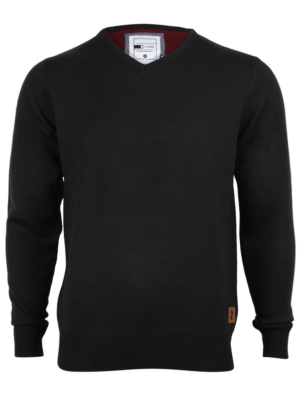 D-Code Brompton navy blue v neck jumper