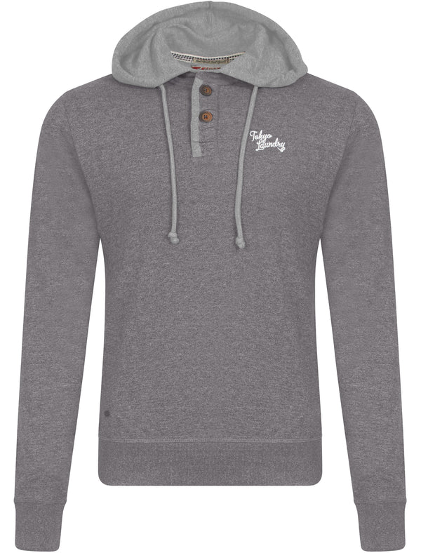 Buffalo Peak Henley Top with Hood Insert in Mid Grey Marl - Tokyo Laundry