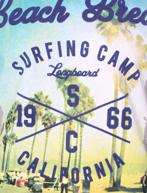 Cali Surf Motif T-Shirt in Grey Marl - Tokyo Laundry