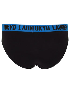 Camila (5 Pack) Assorted Briefs with Glitter Lurex Waistband In Black - Tokyo Laundry