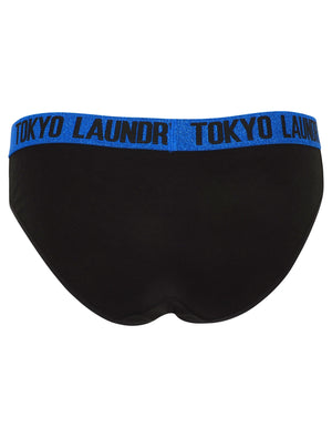 Camila (5 Pack) Assorted Briefs with Glitter Lurex Waistband In Black - Tokyo Laundry