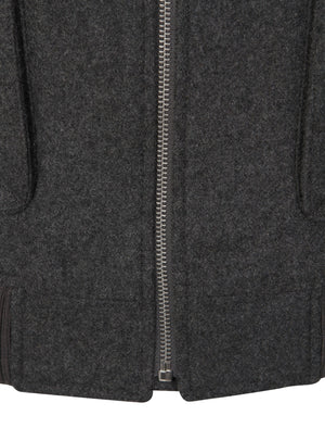 Canhem Wool Rich Borg Collar Aviator Jacket in Mid Grey Marl - Tokyo Laundry