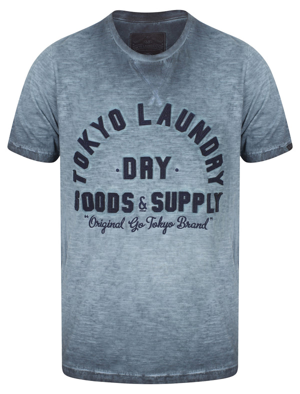 Carrizo Springs Cotton Jersey Slub T-Shirt In Dark Denim - Tokyo Laundry