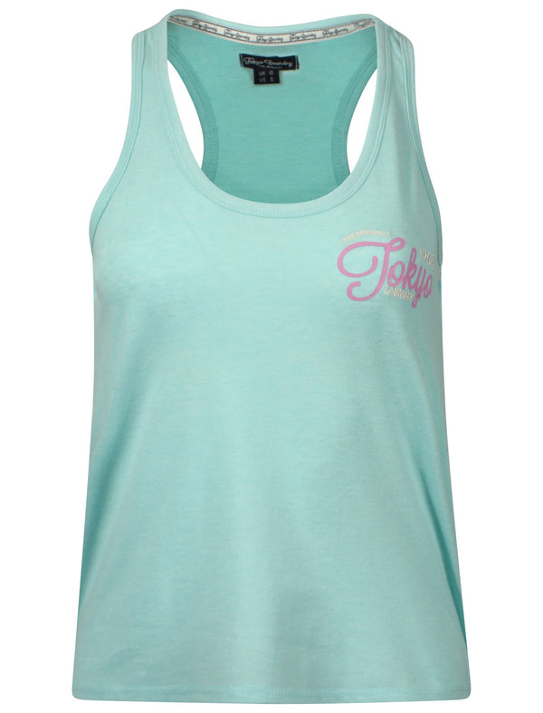 Tokyo Laundry Cassie turquoise racer vest