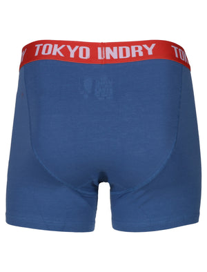 Chalcot Boxer Shorts Set in Optic White / Federal Blue - Tokyo Laundry