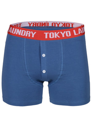 Chalcot Boxer Shorts Set in Optic White / Federal Blue - Tokyo Laundry