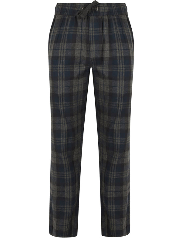 Chamois Brushed Flannel Checked Lounge Pants in Estate Blue - Tokyo Laundry