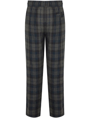 Chamois Brushed Flannel Checked Lounge Pants in Estate Blue - Tokyo Laundry