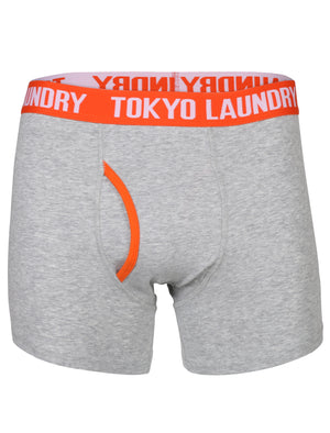 Chandos Two Tone Boxer Shorts Set in Buttercup / Fire Orange - Tokyo Laundry