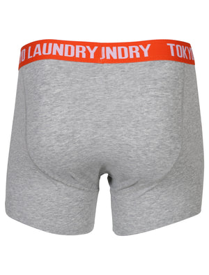 Chandos Two Tone Boxer Shorts Set in Buttercup / Fire Orange - Tokyo Laundry