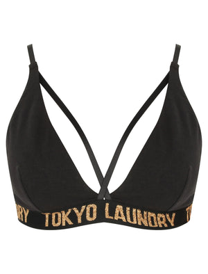Charlotte Strappy Bra and Brief Underwear Set in Black - Tokyo Laundry