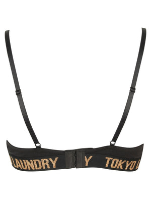 Charlotte Strappy Bra and Brief Underwear Set in Black - Tokyo Laundry
