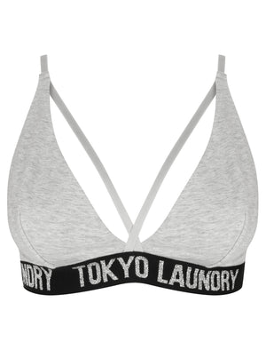 Charlotte Strappy Bra and Brief Underwear Set in Light Grey Marl - Tokyo Laundry