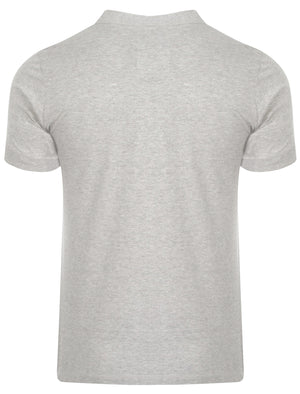 Chartham 2 Button Henley T-Shirt in Ice Grey Marl - Tokyo Laundry