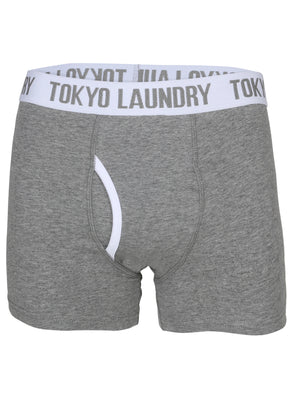Chicksand Nautical Stripe Boxer Shorts Set in Light Grey/Grey Marl - Tokyo Laundry