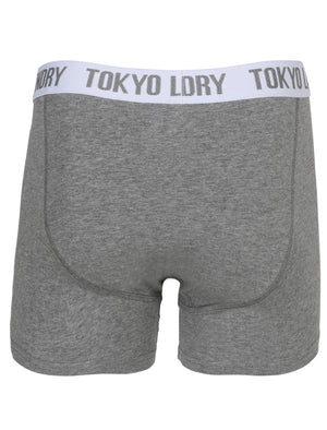 Chicksand Nautical Stripe Boxer Shorts Set in Light Grey/Grey Marl - Tokyo Laundry