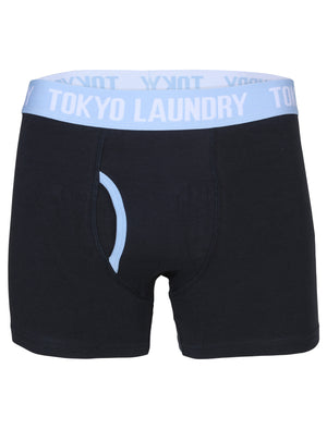 Chicksand Nautical Stripe Boxer Shorts Set in Navy/Blue - Tokyo Laundry
