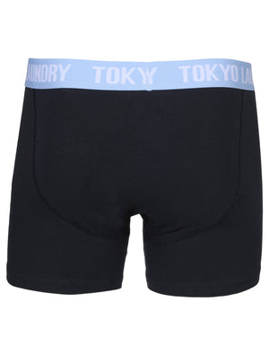 Chicksand Nautical Stripe Boxer Shorts Set in Navy/Blue - Tokyo Laundry