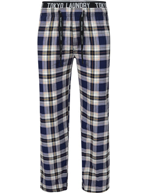 Clissold Checked Lounge Pants in Blue / Yellow - Tokyo Laundry