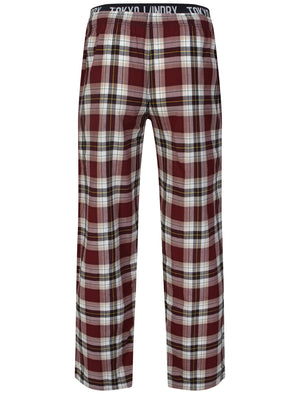 Clissold Checked Lounge Pants in Oxblood / Yellow - Tokyo Laundry
