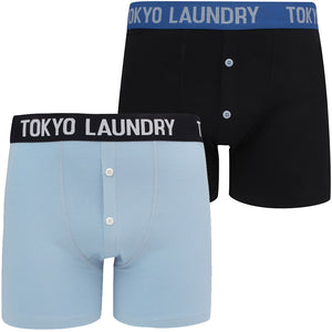 Colchester (2 Pack) Boxer Shorts Set in Dark Navy / Placid Blue - Tokyo Laundry