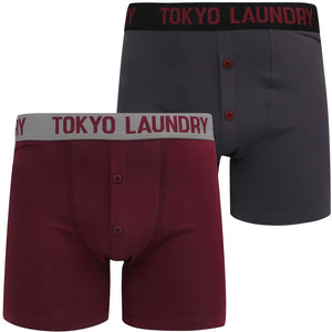 Colchester (2 Pack) Boxer Shorts Set in Rioja / Slate - Tokyo Laundry