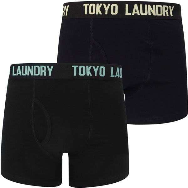 Colne 2 (2 Pack) Boxer Shorts Set in Aqua Haze / Anise Yellow - Tokyo Laundry