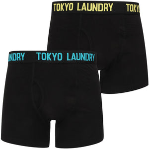 Colne (2 Pack) Boxer Shorts Set in Algiers Blue / Bright Yellow - Tokyo Laundry