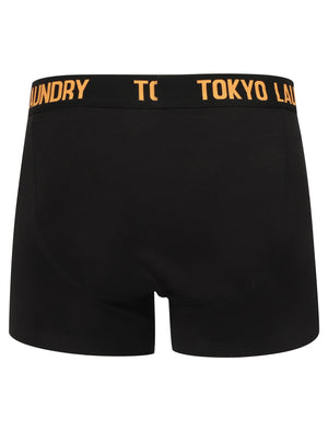 Colne (2 Pack) Boxer Shorts Set in Green Glow / Blazing Orange - Tokyo Laundry