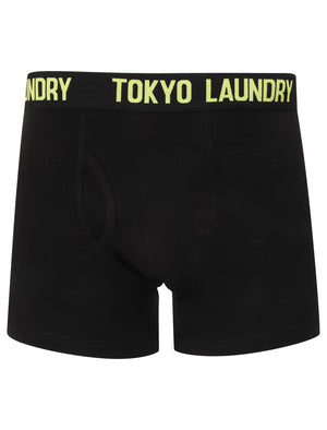 Colne (2 Pack) Boxer Shorts Set in Green Glow / Blazing Orange - Tokyo Laundry