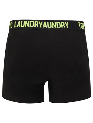 Colne (2 Pack) Boxer Shorts Set in Green Glow / Blazing Orange - Tokyo Laundry