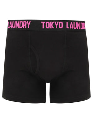 Colne (2 Pack) Boxer Shorts Set in Rose Violet / Optic White - Tokyo Laundry