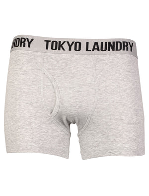 Concord Boxer Shorts Set in Oxblood / Grey Marl - Tokyo Laundry