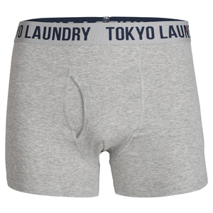 Condray Boxer Shorts Set in Tokyo Red / Light Grey Marl - Tokyo Laundry