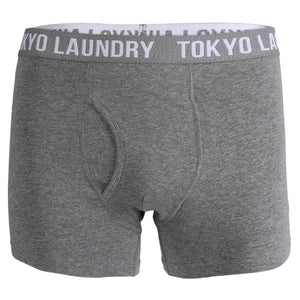 Condray Boxer Shorts Set in Midnight Blue / Mid Grey Marl - Tokyo Laundry