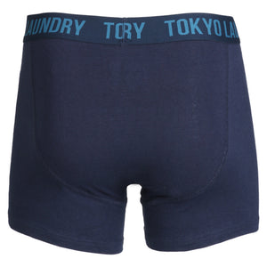 Condray Boxer Shorts Set in Midnight Blue / Mid Grey Marl - Tokyo Laundry