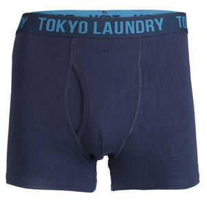 Condray Boxer Shorts Set in Midnight Blue / Mid Grey Marl - Tokyo Laundry