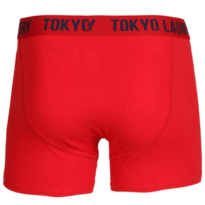 Condray Boxer Shorts Set in Tokyo Red / Light Grey Marl - Tokyo Laundry