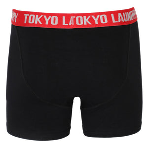 Consort Boxer Shorts Set in Black / Tokyo Red - Tokyo Laundry
