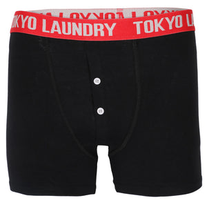 Consort Boxer Shorts Set in Black / Tokyo Red - Tokyo Laundry