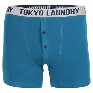 Consort Boxer Shorts Set in Mid Grey Marl / Kingfisher Blue - Tokyo Laundry