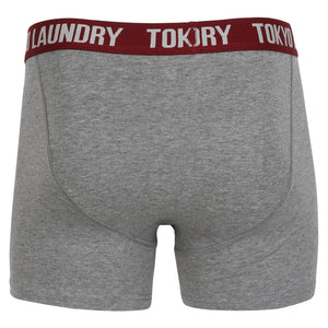 Consort Boxer Shorts Set in Mid Grey Marl / Kingfisher Blue - Tokyo Laundry