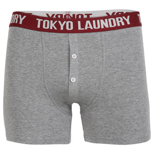 Consort Boxer Shorts Set in Mid Grey Marl / Kingfisher Blue - Tokyo Laundry