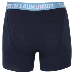 Consort Boxer Shorts Set in Mid Grey Marl / Midnight Blue - Tokyo Laundry