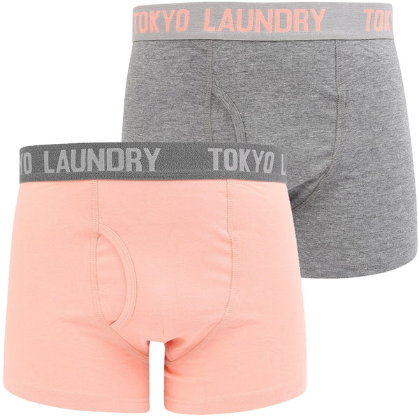 Constable 2 (2 Pack) Boxer Shorts Set In Coral Cloud / Mid Grey Marl - Tokyo Laundry