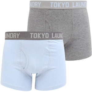 Constable 2 (2 Pack) Boxer Shorts Set In Kentucky Blue / Mid Grey Marl - Tokyo Laundry