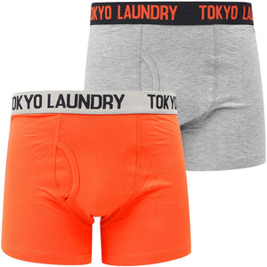 Constable (2 Pack) Boxer Shorts Set In Paprika / Light Grey Marl - Tokyo Laundry