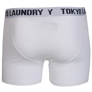 Coomer Boxer Shorts Set in Optic White / Kingfisher Blue - Tokyo Laundry